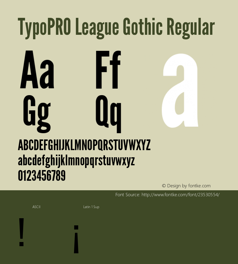 TypoPRO League Gothic Version 1.560;PS 001.560;hotconv 1.0.56;makeotf.lib2.0.21325 Font Sample