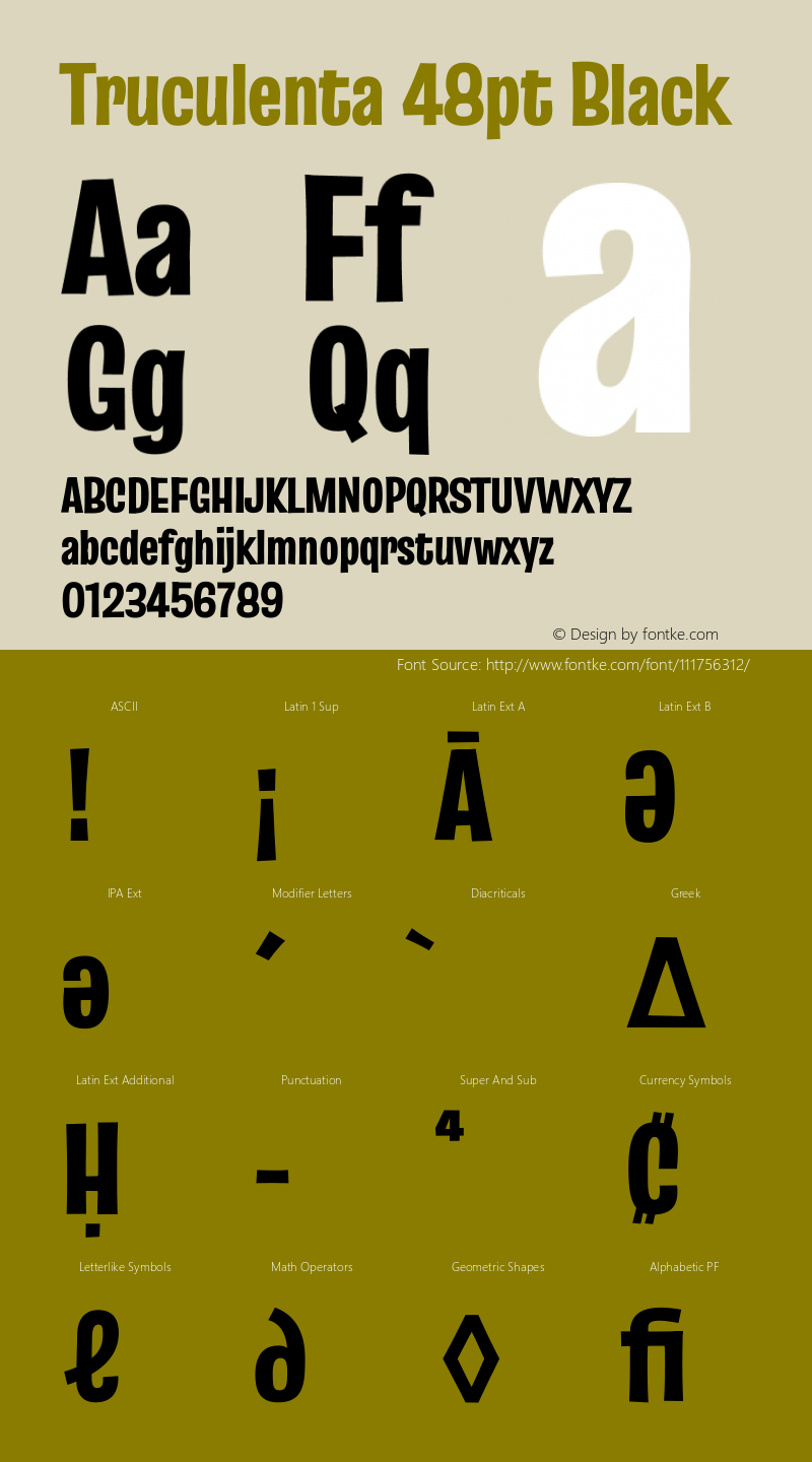 Truculenta 48pt Black Version 1.002 Font Sample