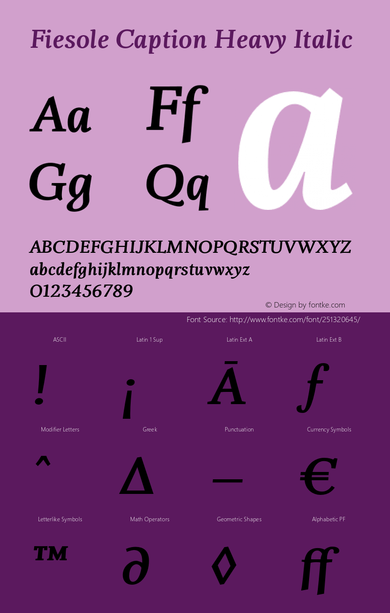 FiesoleCaptionHeavy-Italic Version 1.001图片样张