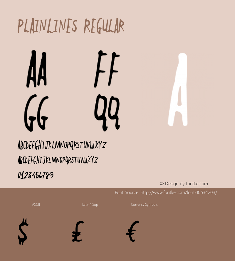 PlainLines Regular Version 1.00 December 24, 2013, initial release Font Sample