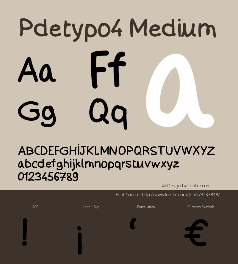 Pdetypo4 Version 001.000 Font Sample