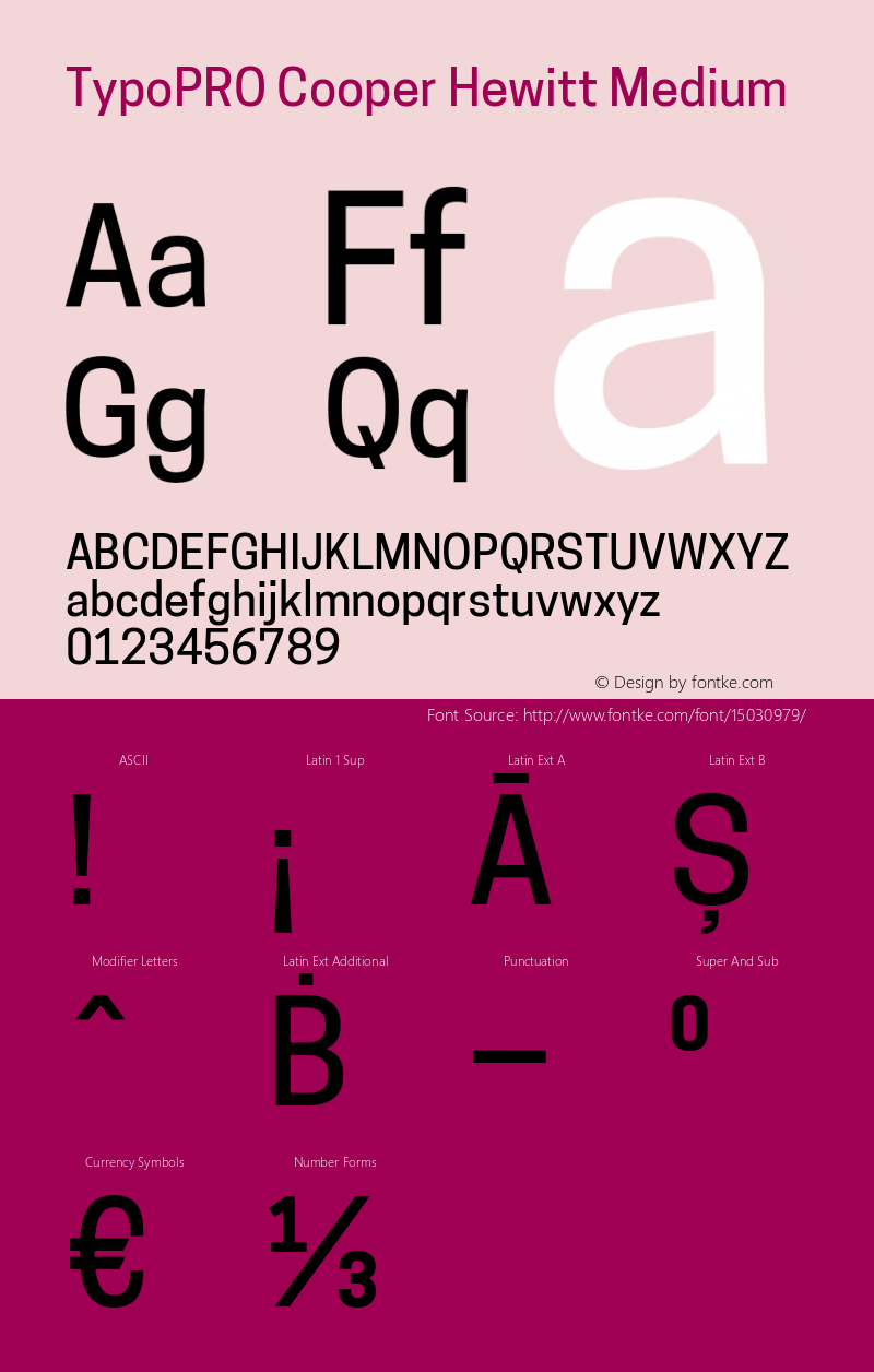 TypoPRO Cooper Hewitt Medium 1.000 Font Sample