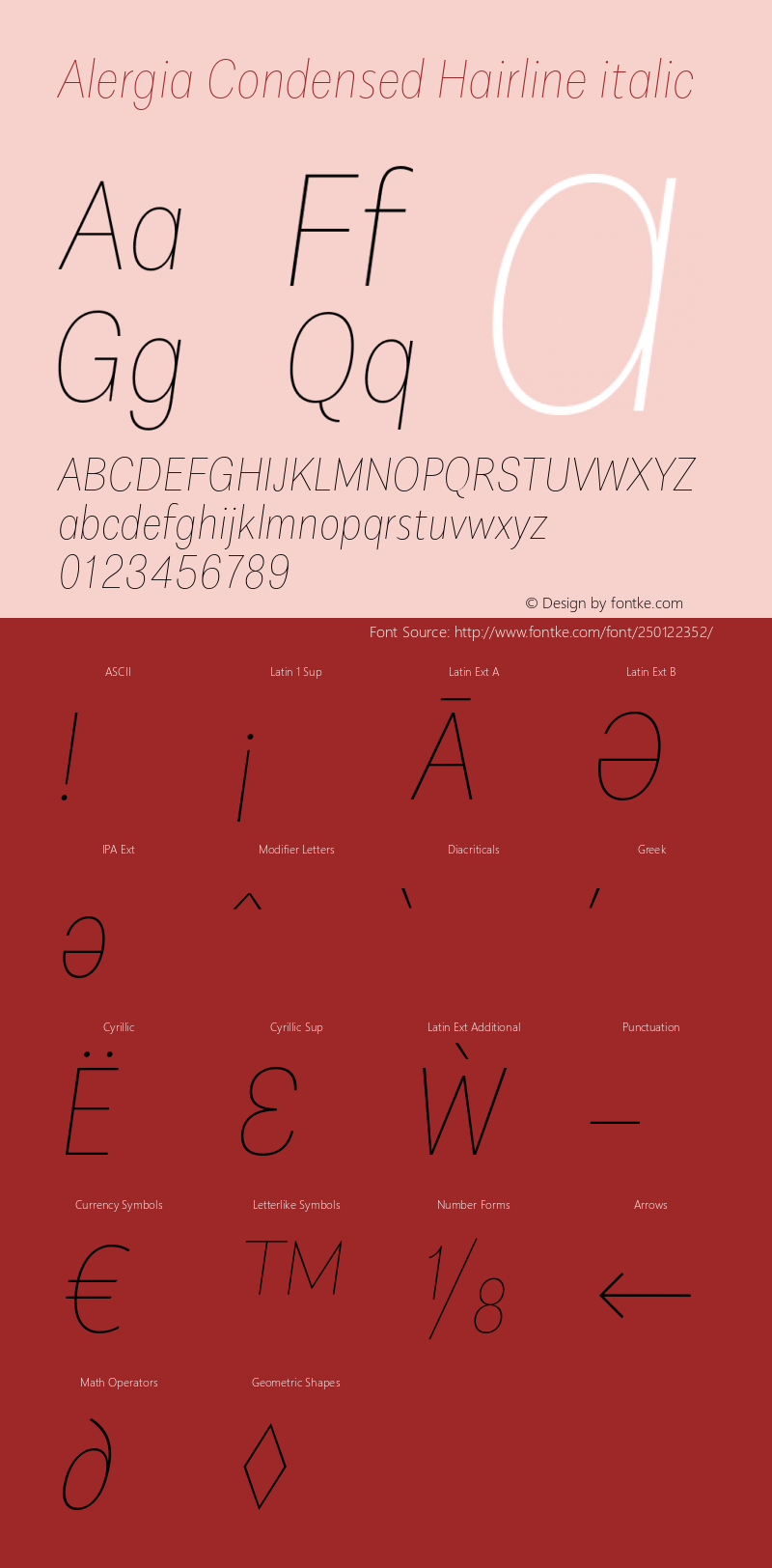 Alergia Condensed Hairline Italic Version 1.000;PS 001.000;hotconv 1.0.88;makeotf.lib2.5.64775图片样张