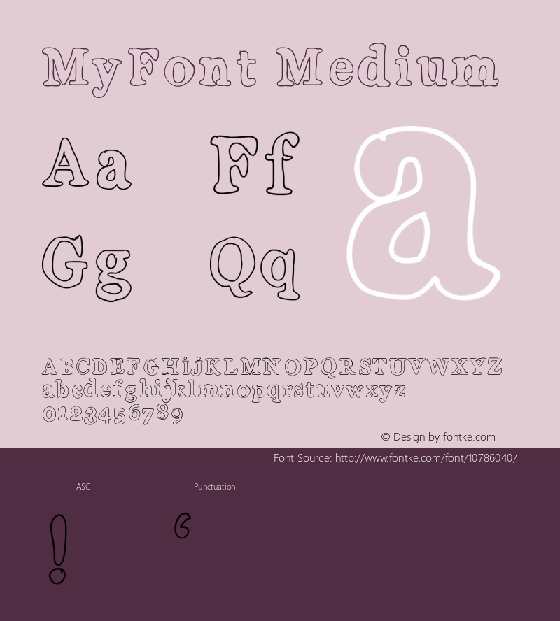 MyFont Medium Version 001.000 Font Sample