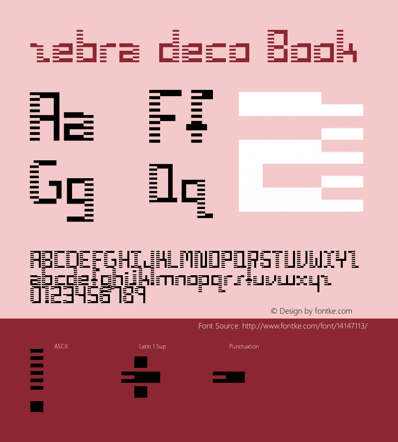 zebra deco Book Version 1.000 Font Sample