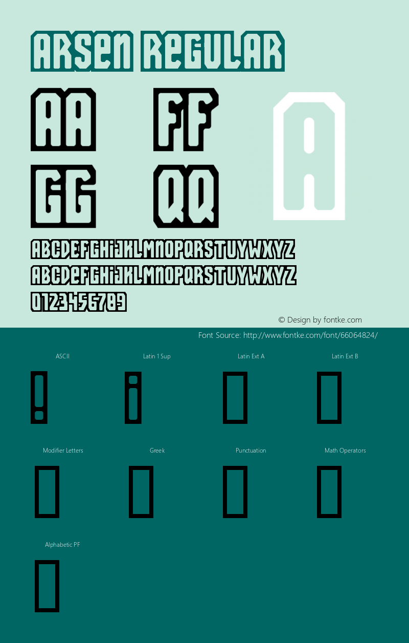 Arsen Version 1.000 | wf-rip DC20081105 Font Sample