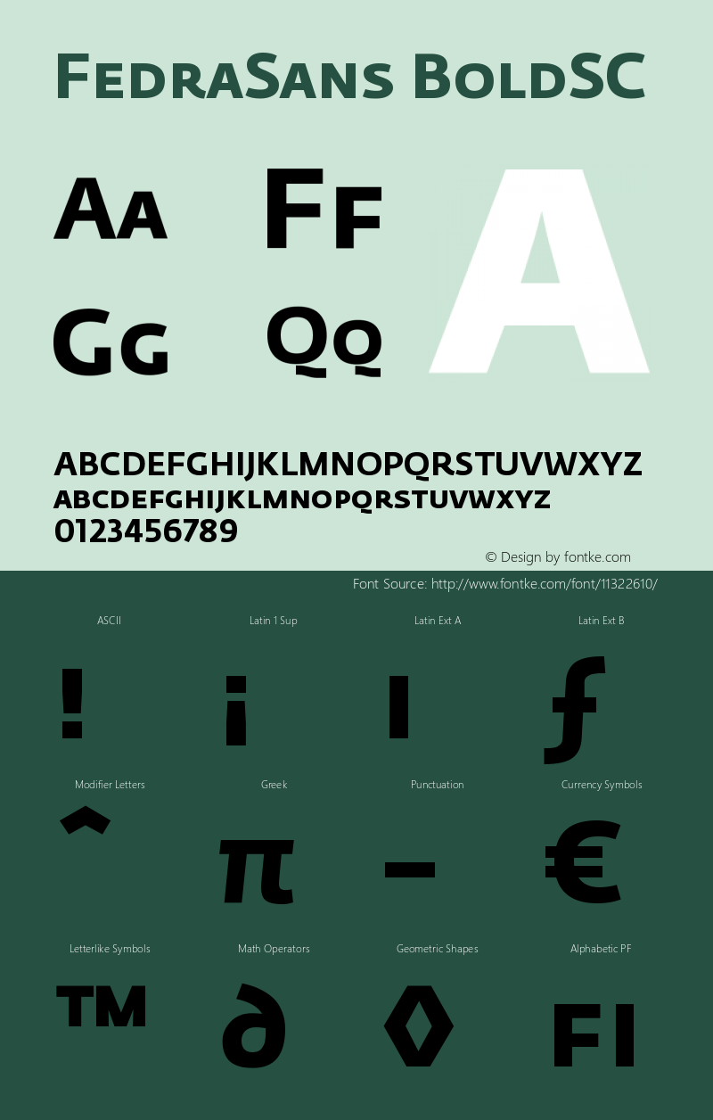 FedraSans BoldSC Version 002.000 Font Sample