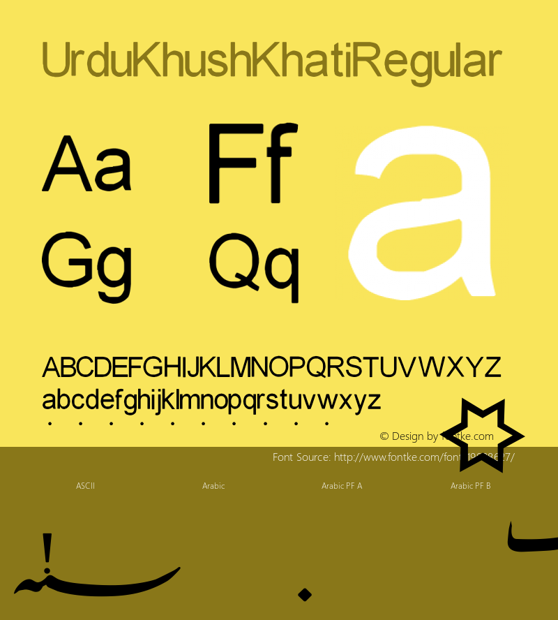 Urdu Khush Khati Regular Version 1.5 Font Sample