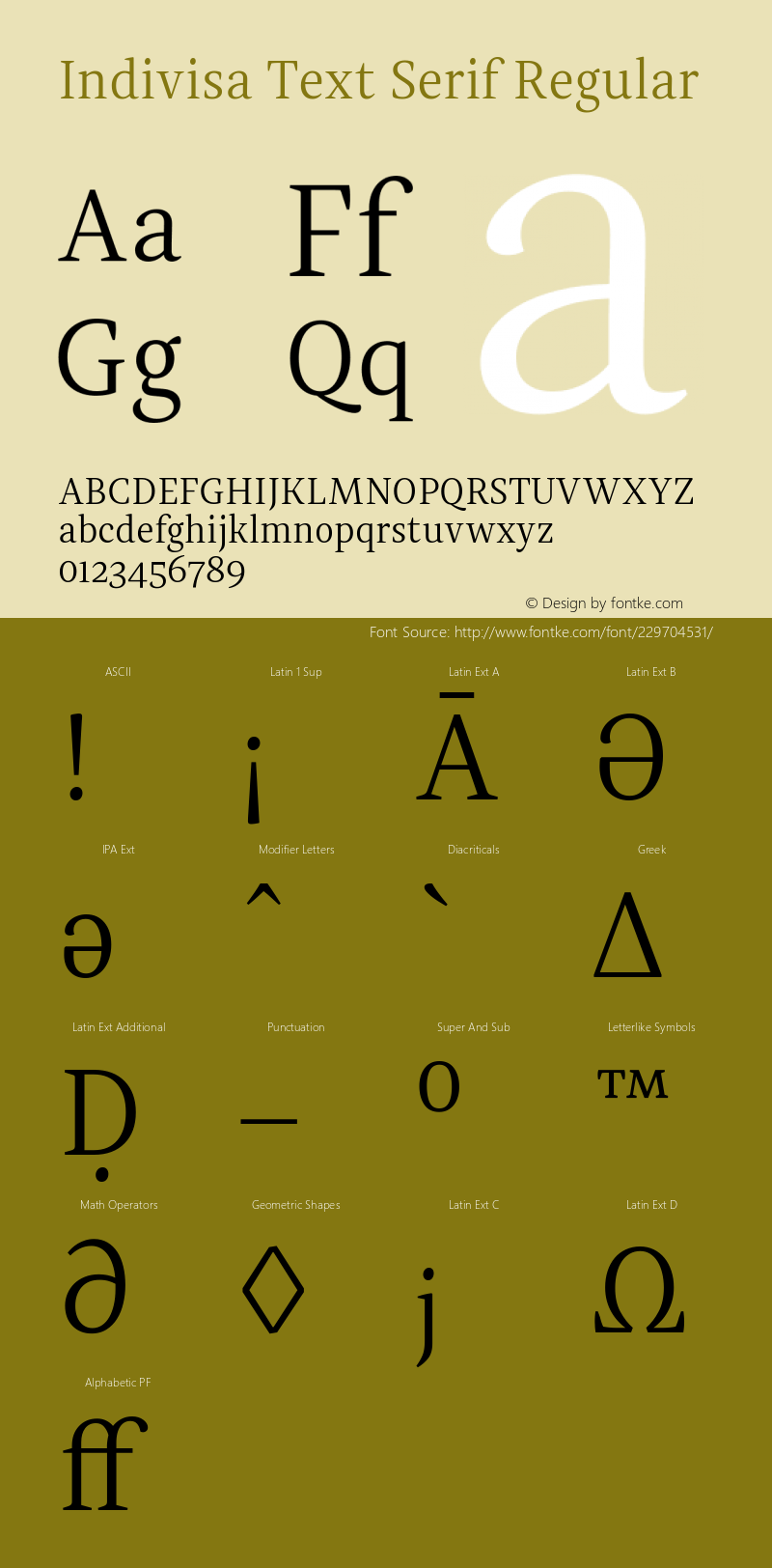 Indivisa Text Serif Regular Version 0.005;PS 0.5;hotconv 1.0.88;makeotf.lib2.5.647800图片样张