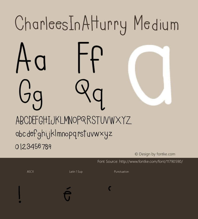 CharleesInAHurry Medium Version 001.000 Font Sample