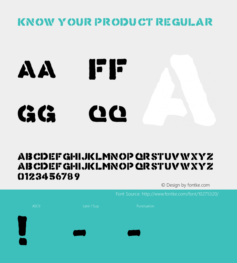 Know Your Product Regular Updated Feb. 2007 Font Sample