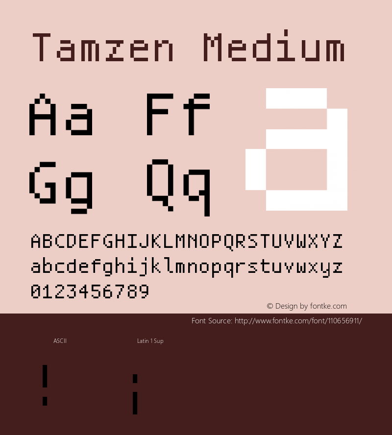 Tamzen 1.11 Font Sample