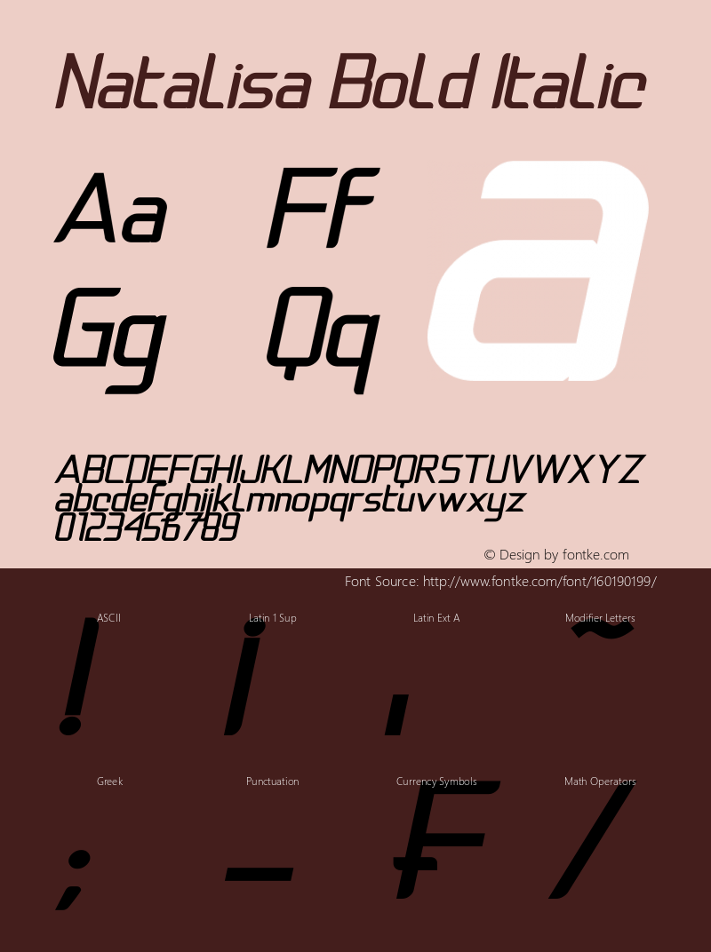 Natalisa Bold Italic Demo Version 1.00;April 15, 2020;FontCreator 13.0.0.2620 64-bit Font Sample