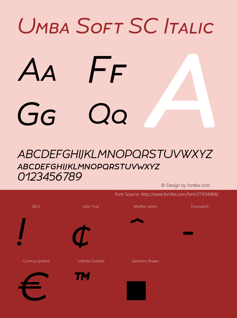 Umba Soft SC Italic Version 2.010;PS 002.010;hotconv 1.0.88;makeotf.lib2.5.64775 Font Sample