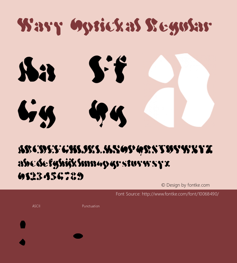 Wavy Optickal Regular 1.00 of this wavy techno-trippy font Font Sample