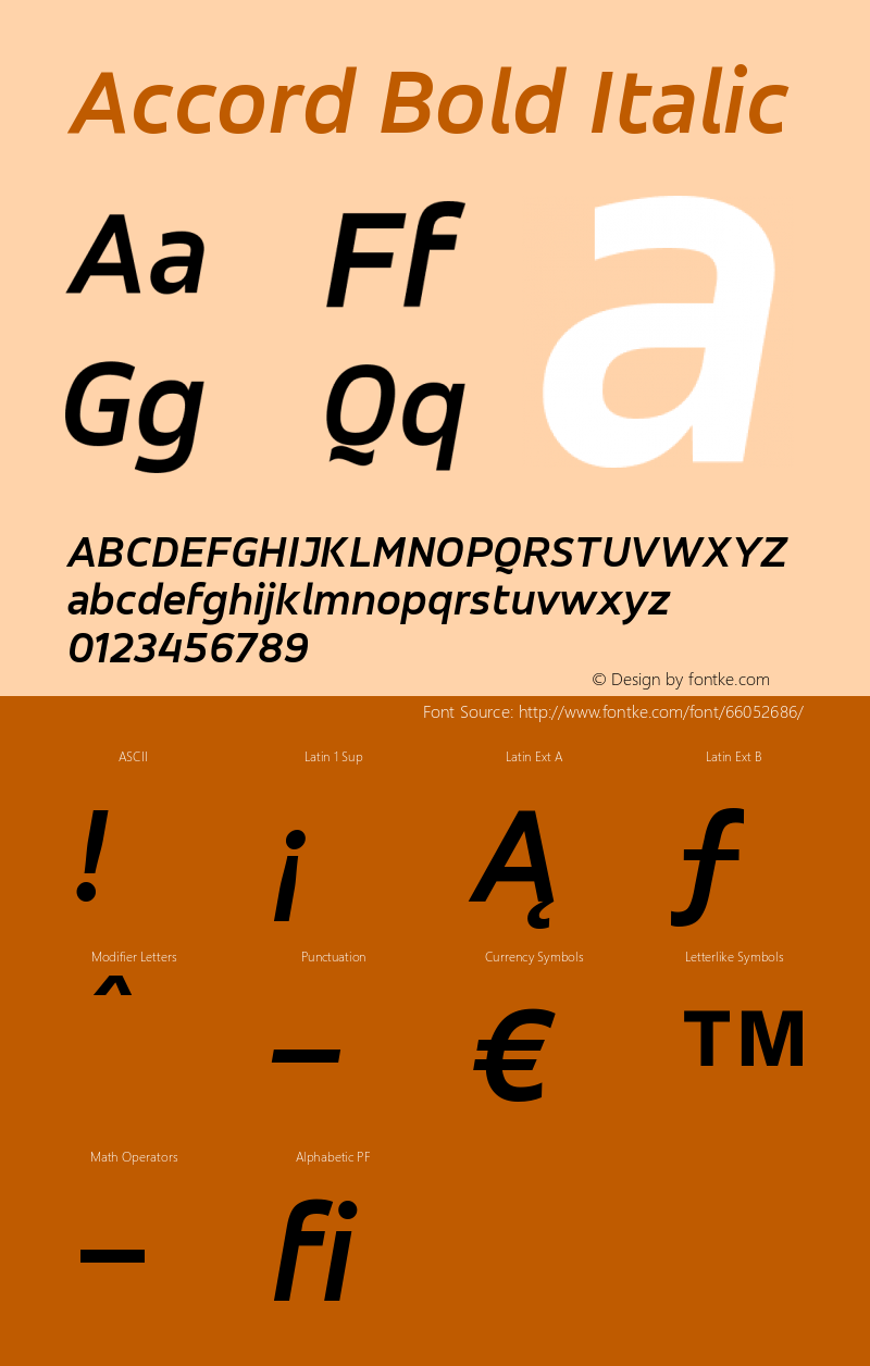 Accord-BoldItalic 001.001 Font Sample