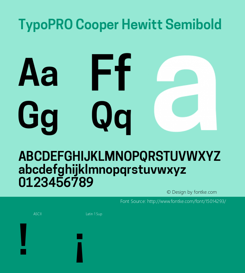 TypoPRO Cooper Hewitt Semibold 1.000 Font Sample