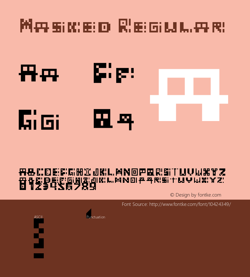 Masked Regular Version 1.0 Font Sample