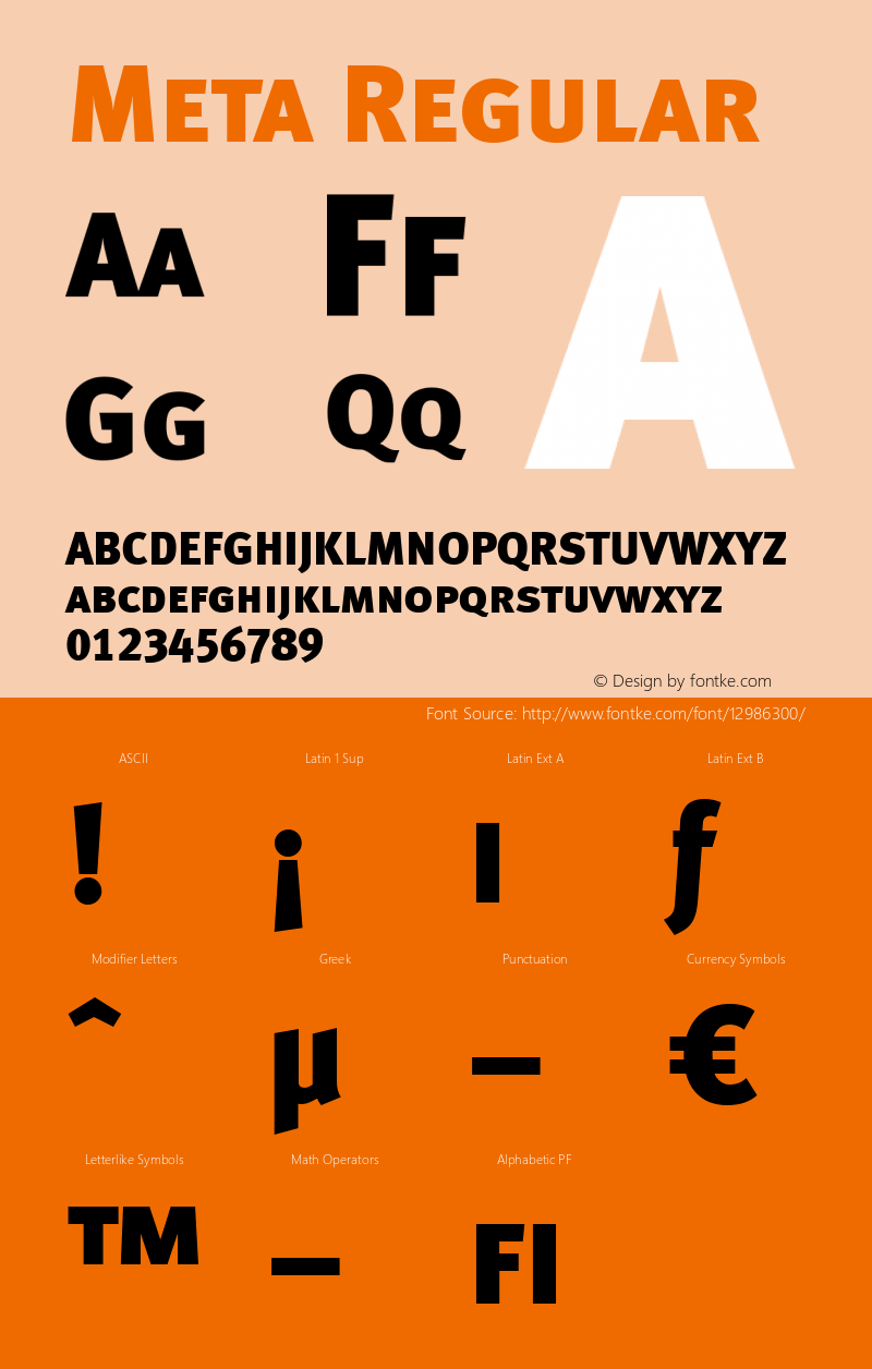 Meta Regular 004.301 Font Sample