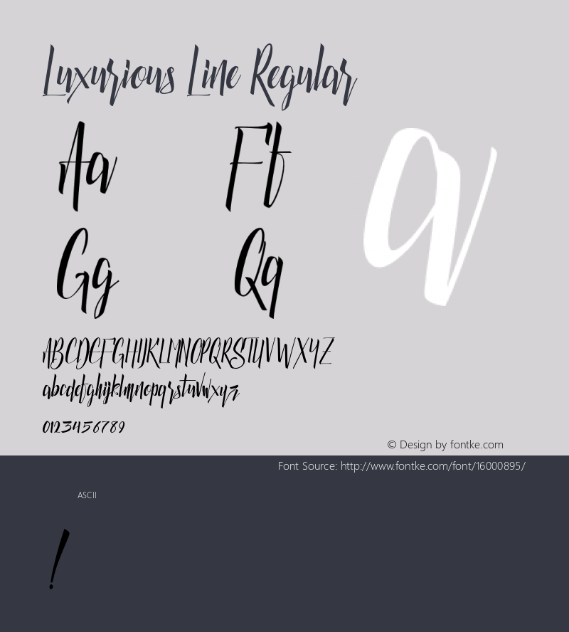 Luxurious Line Regular 1.000 Font Sample