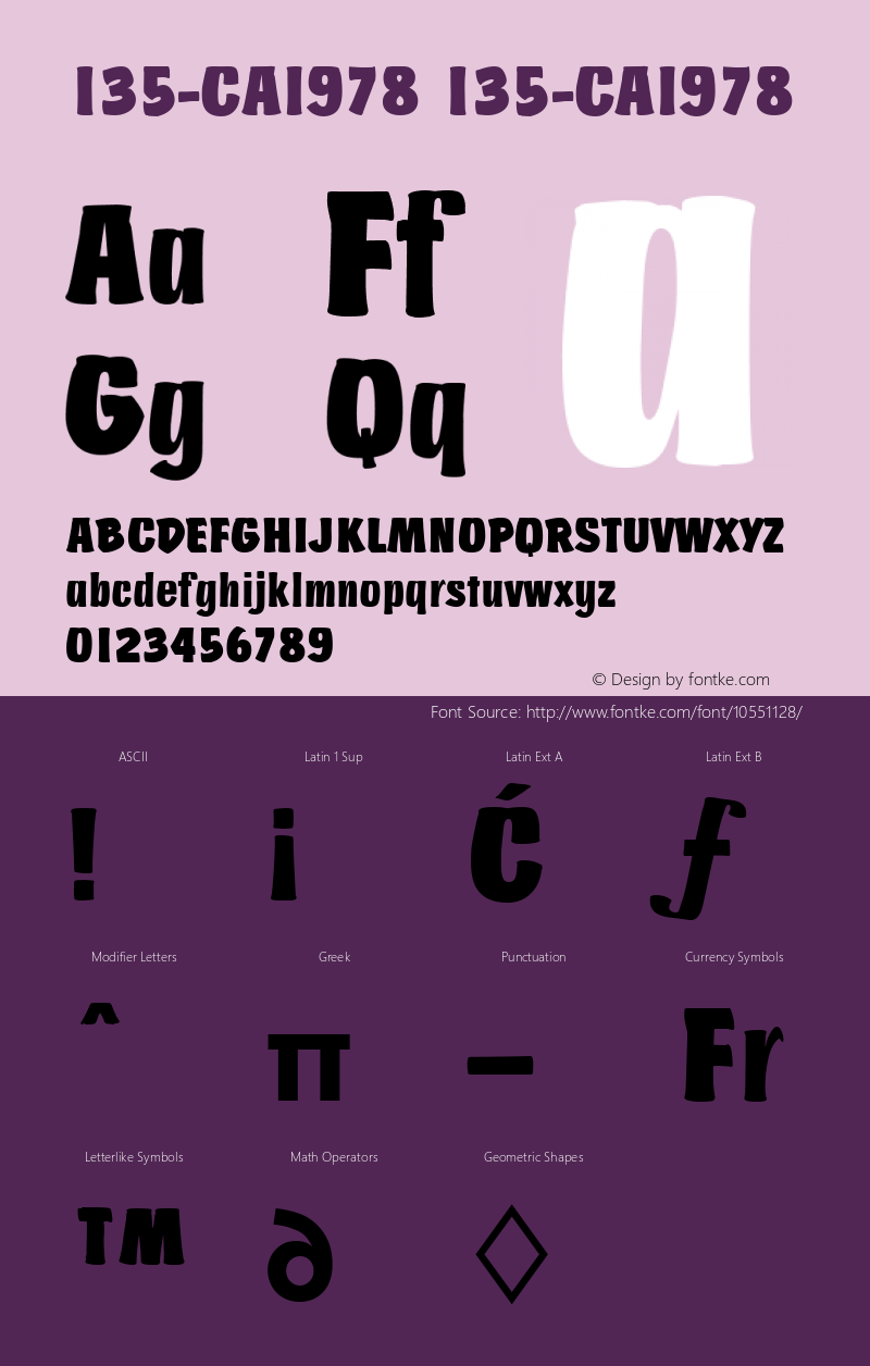 135-CAI978 135-CAI978 Version 3.0 Font Sample