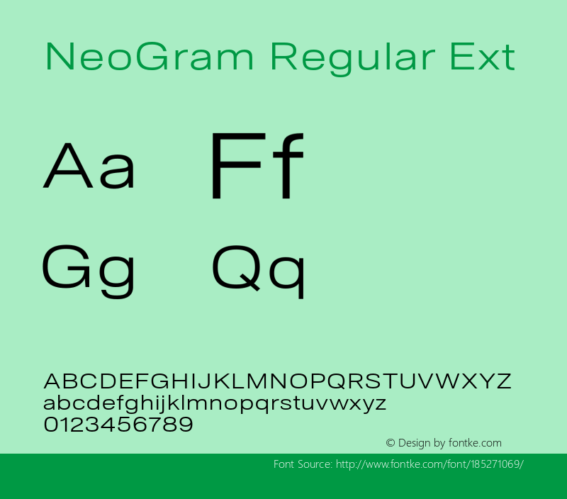 NeoGram Regular Ext Version 2.000 July 2021图片样张