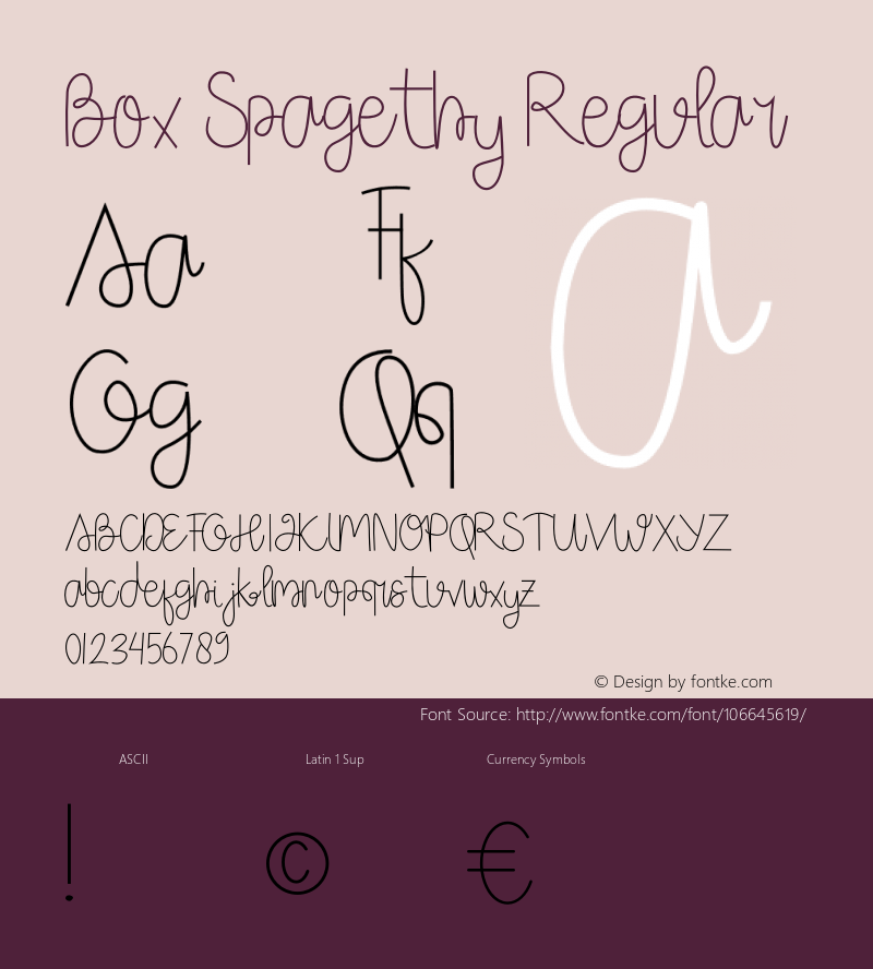 Box Spagethy Version 1.00;November 26, 2020;FontCreator 12.0.0.2563 64-bit Font Sample
