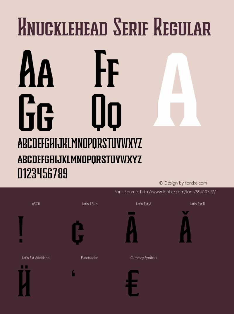 Knucklehead Serif Version 1.003;Fontself Maker 3.5.1 Font Sample