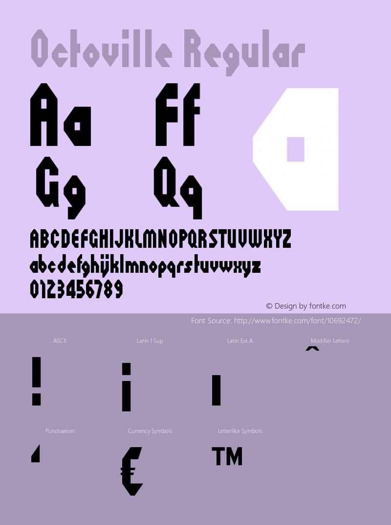 Octoville Regular OTF 3.000;PS 001.001;Core 1.0.29 Font Sample