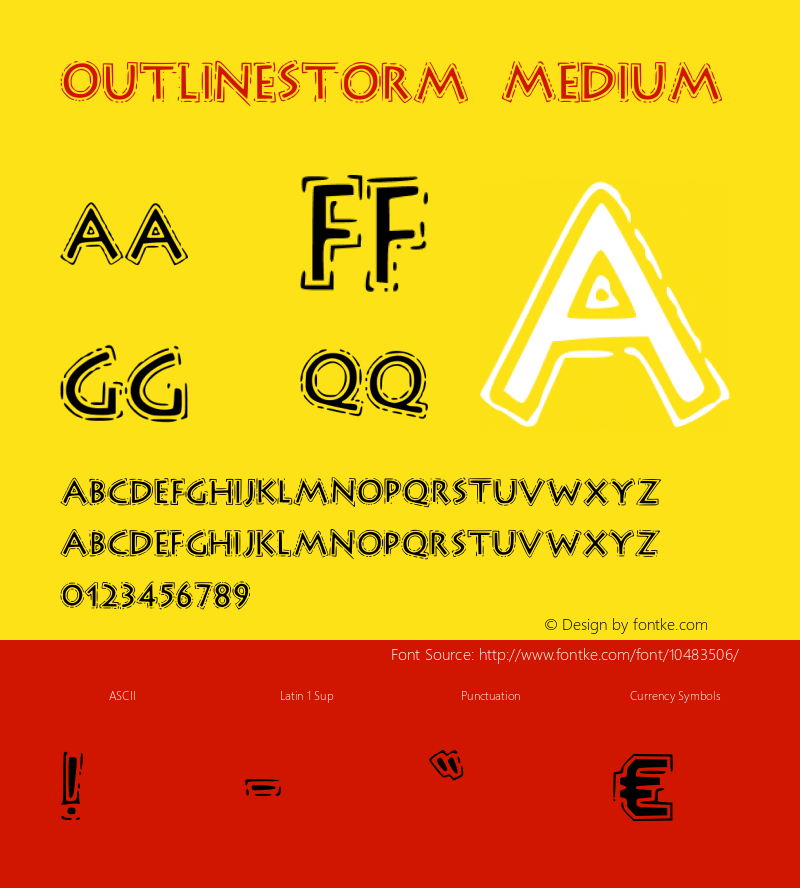 OutlineStorm Medium Version 001.000 Font Sample
