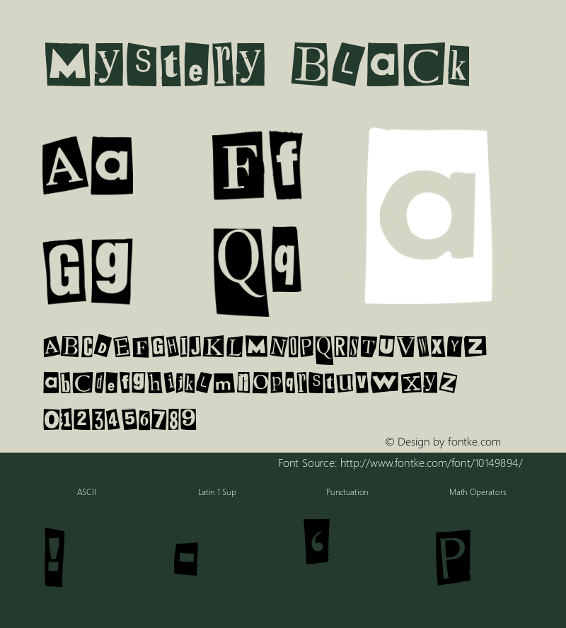 Mystery Black Version 001.000 Font Sample