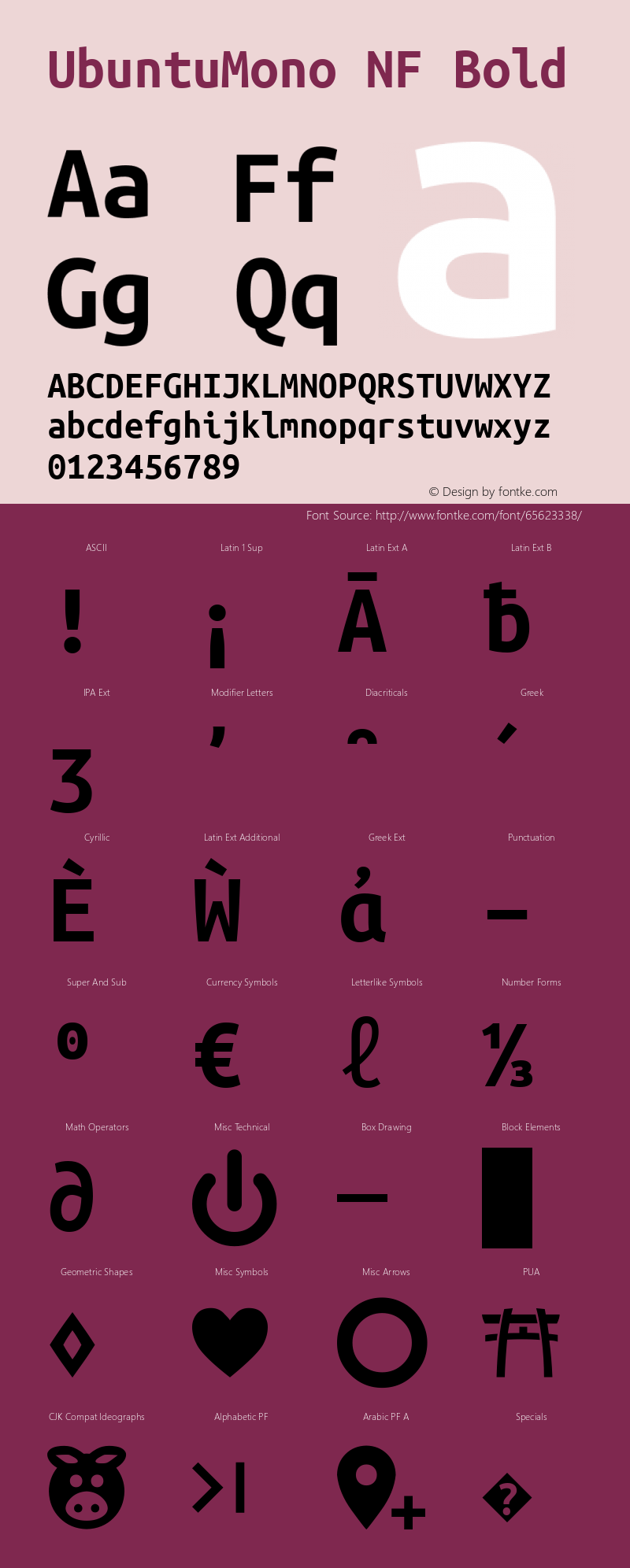 Ubuntu Mono Bold Nerd Font Complete Windows Compatible Version 0.80 Font Sample