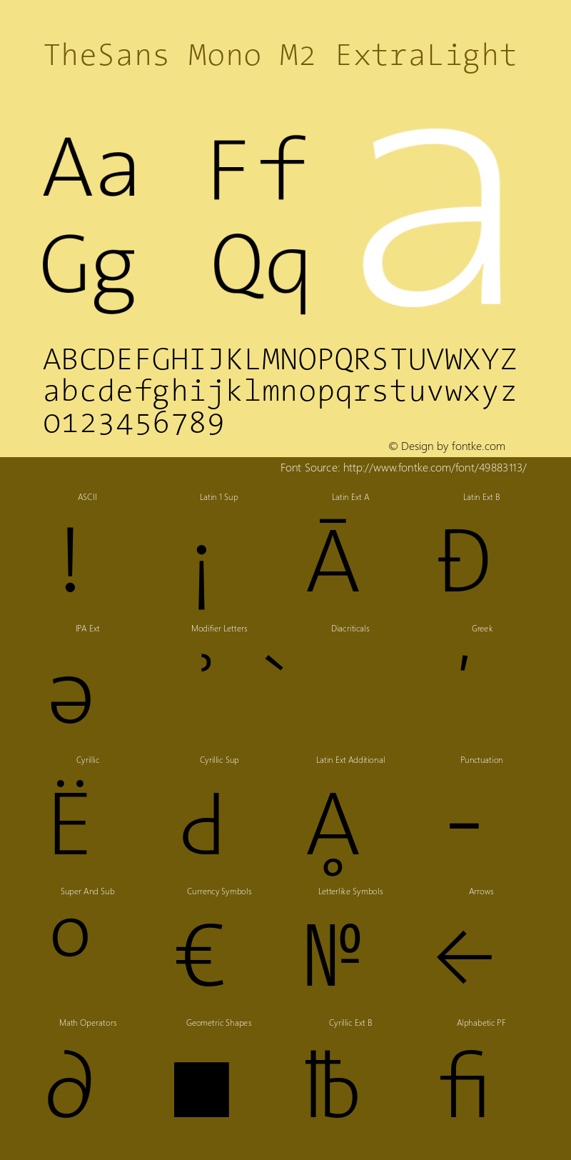 TheSansMono-M2ExtraLight 3.006 Font Sample