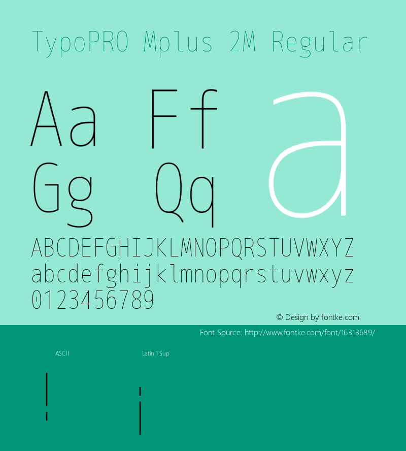 TypoPRO Mplus 2M Regular Version 1.059 Font Sample