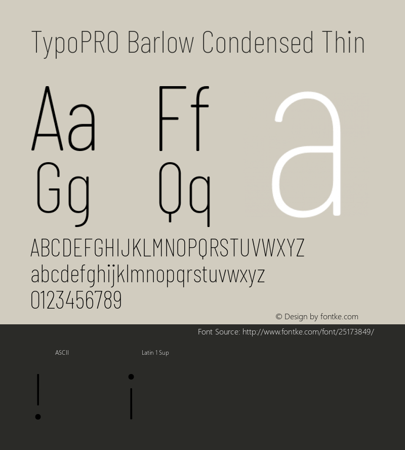 TypoPRO Barlow Condensed Thin Version 1.301 Font Sample