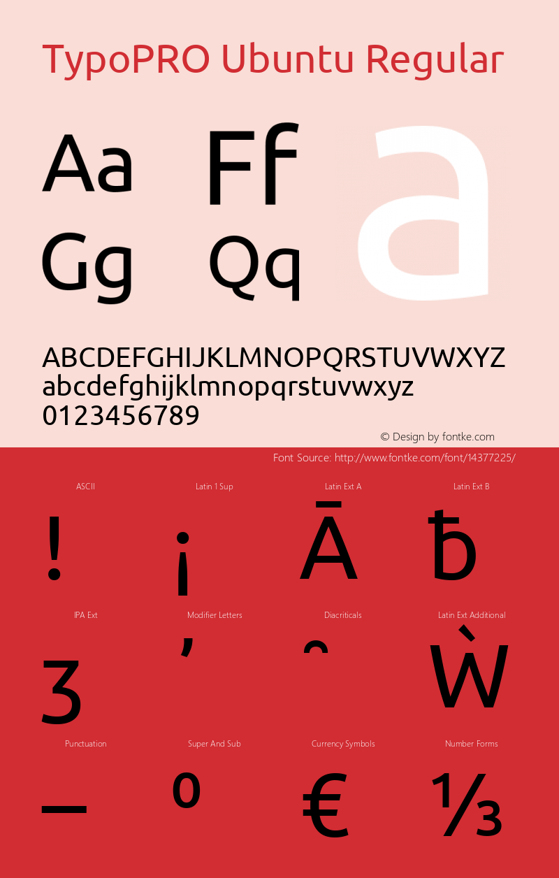 TypoPRO Ubuntu Regular Version 0.80 Font Sample