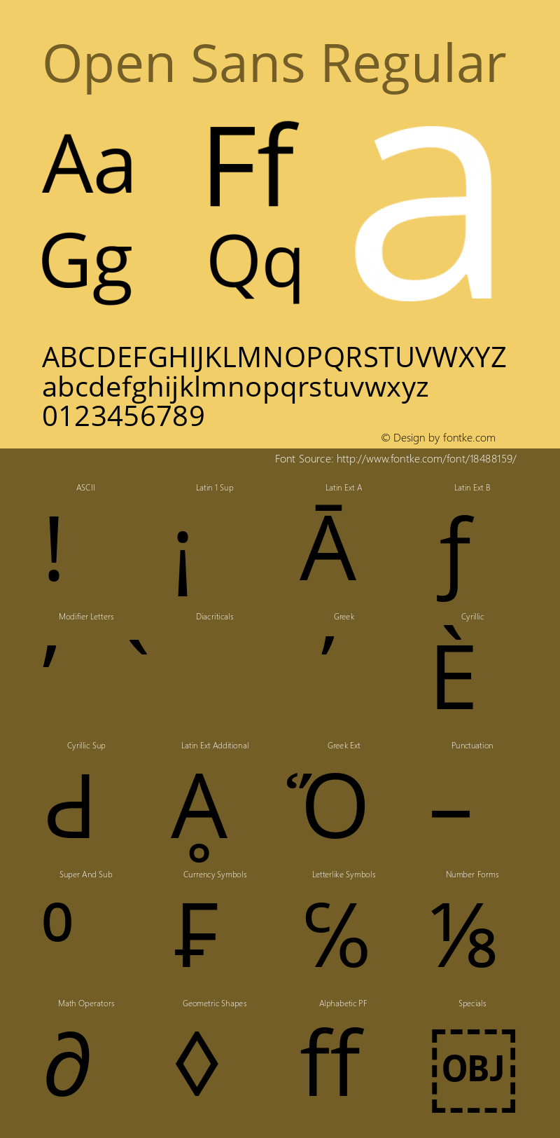 Open Sans Regular Version 1.10 Font Sample