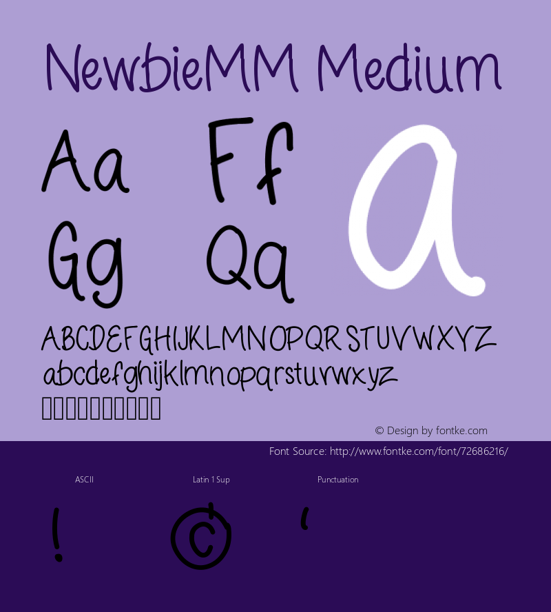 NewbieMM Version 001.000 Font Sample