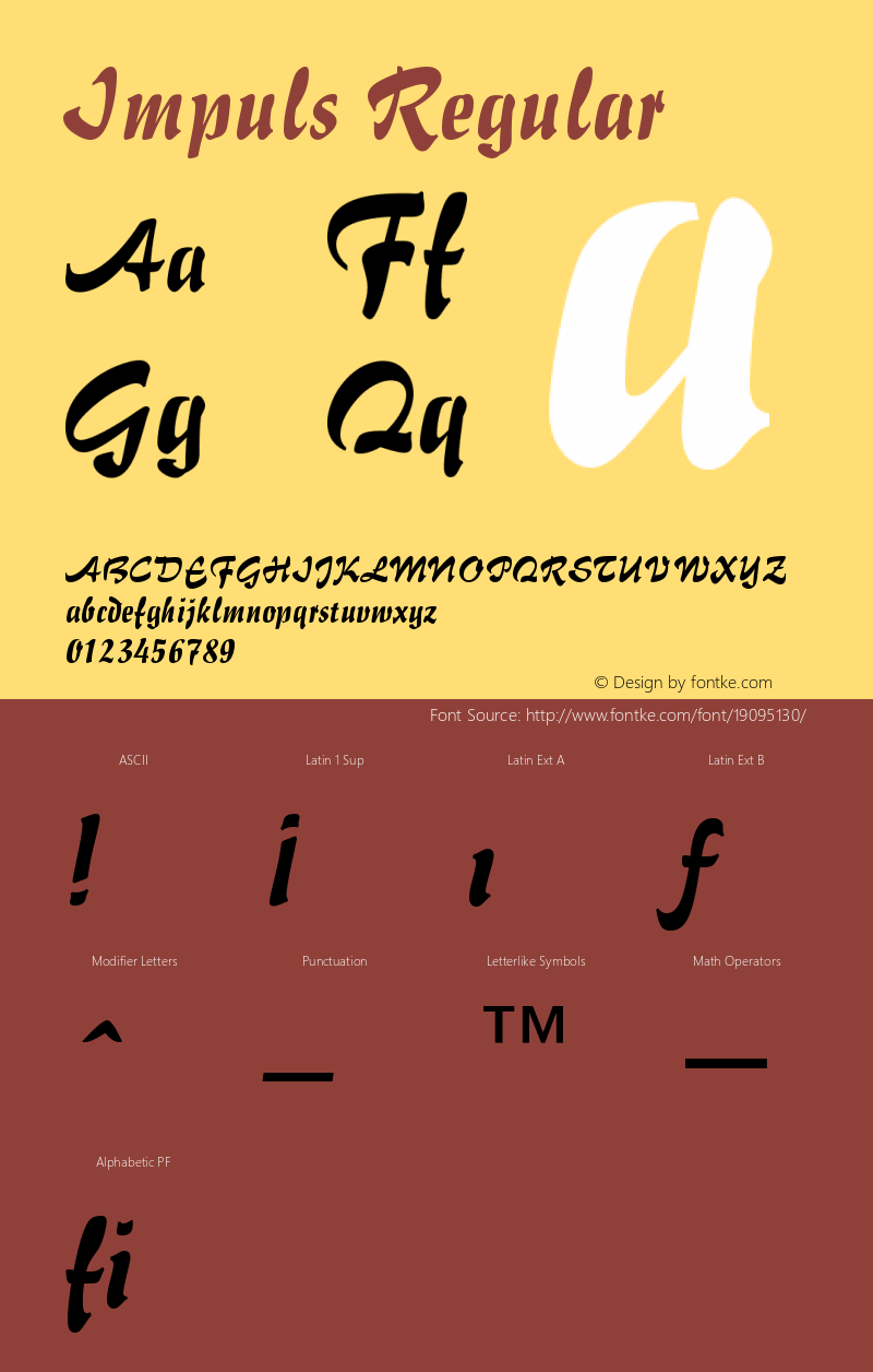 Impuls Version 003.001 Font Sample