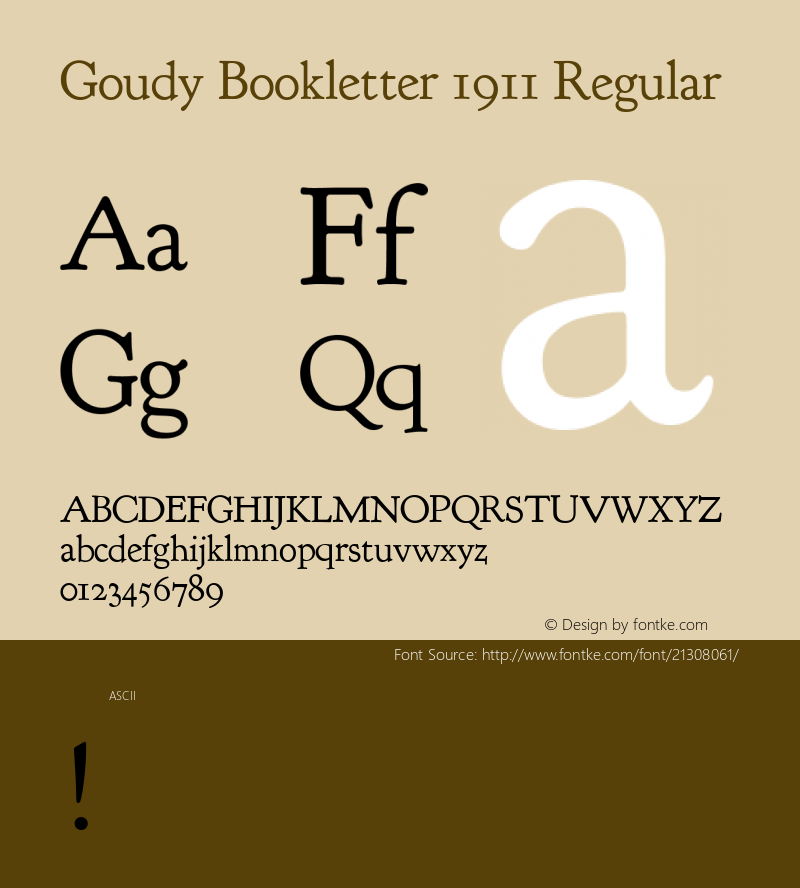 Goudy Bookletter 1911 Regular  Font Sample