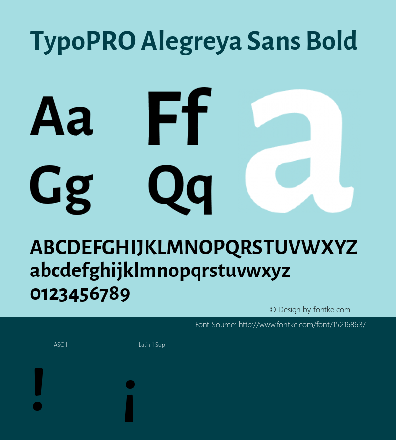 TypoPRO Alegreya Sans Bold Version 1.000;PS 001.000;hotconv 1.0.70;makeotf.lib2.5.58329 DEVELOPMENT Font Sample