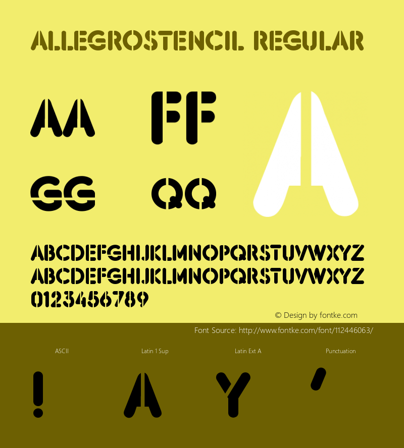 AllegroStencil Version 1.005;Fontself Maker 3.5.4 Font Sample