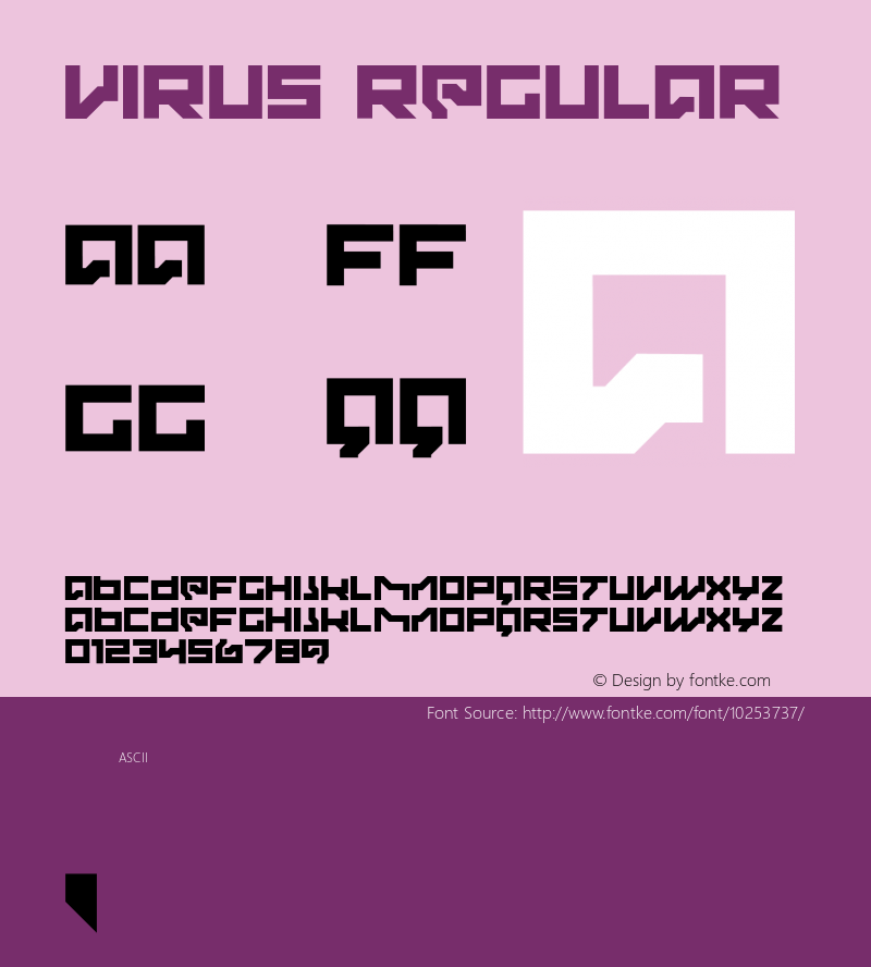 VIRUS Regular 001.000 Font Sample