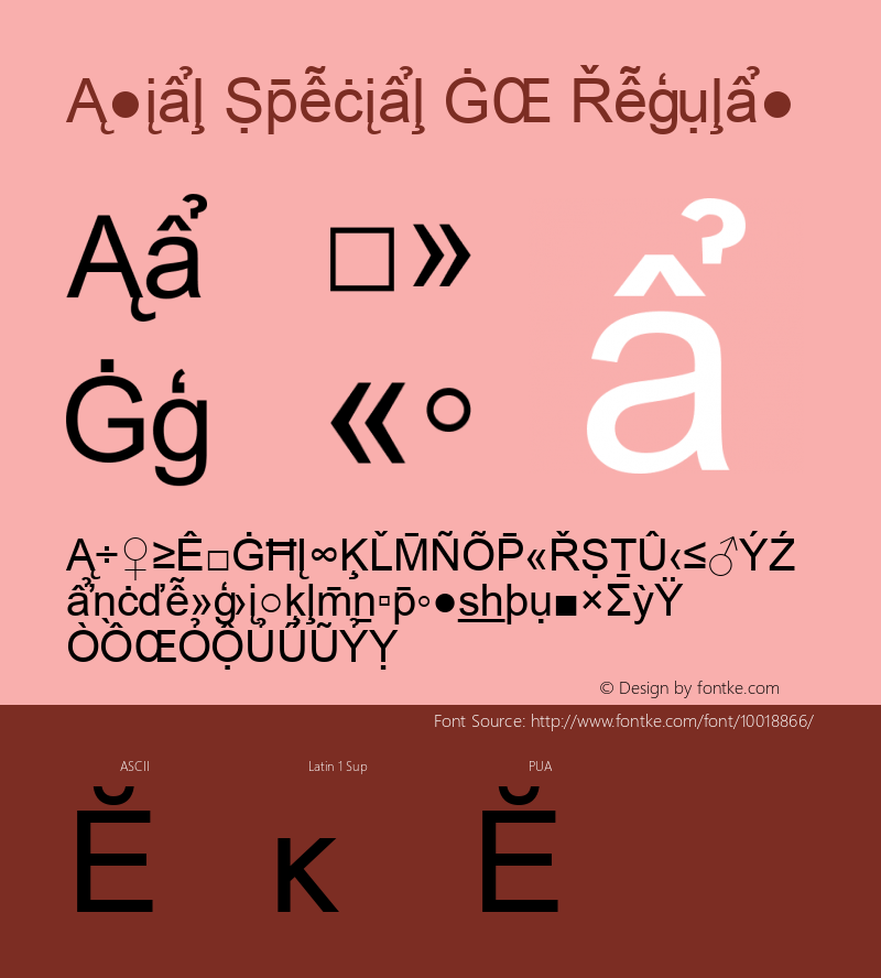 Arial Special G2 Regular Version 1.03 Font Sample