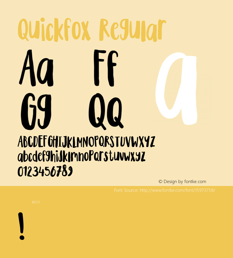 Quickfox Regular Version 001.000 Font Sample