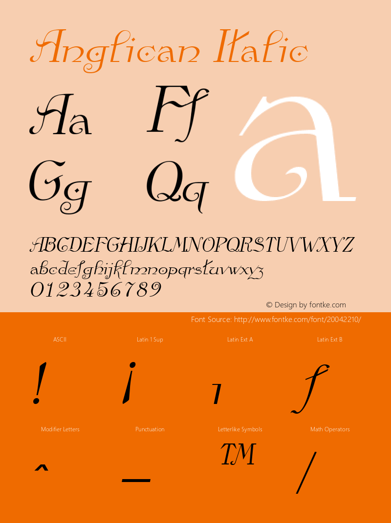 Anglican Italic From the WSI-Fonts Professional Collection Font Sample