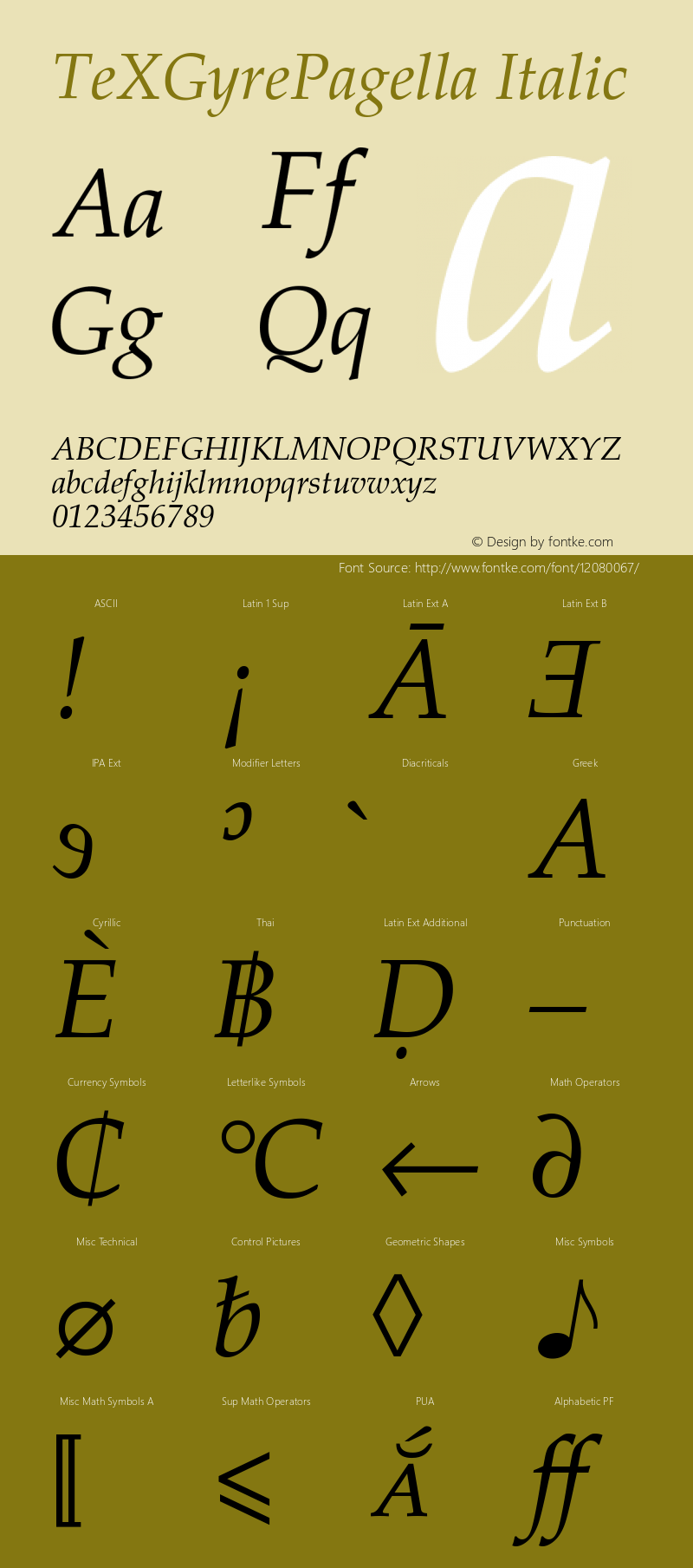 TeXGyrePagella Italic Version 1.103;PS 1.103;hotconv 1.0.49;makeotf.lib2.0.14853 Font Sample