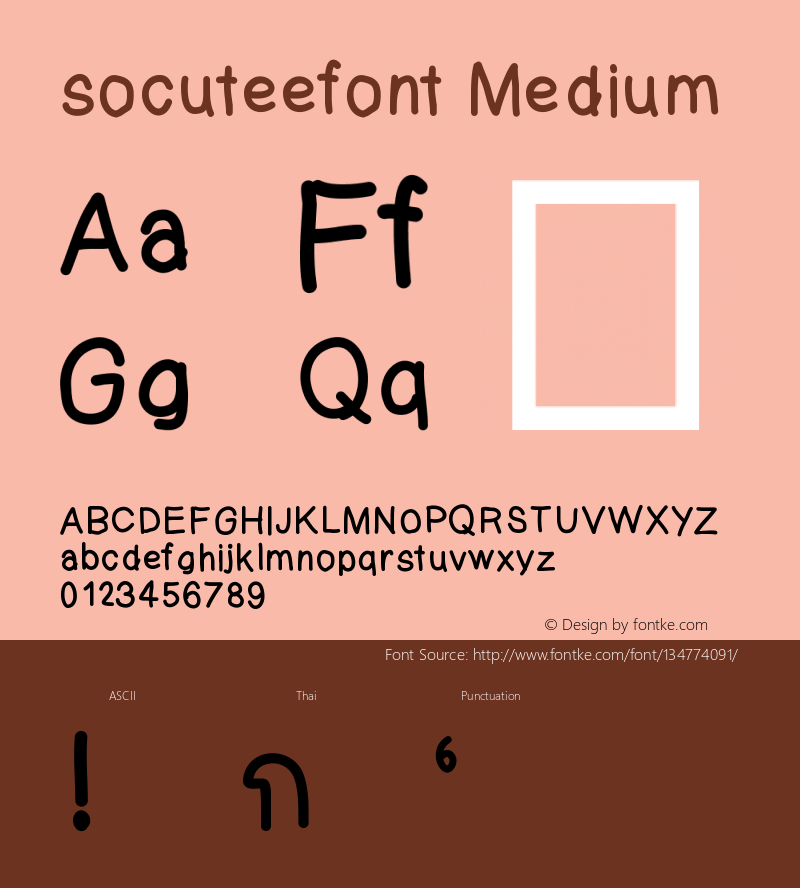 socuteefont Version 001.000 Font Sample