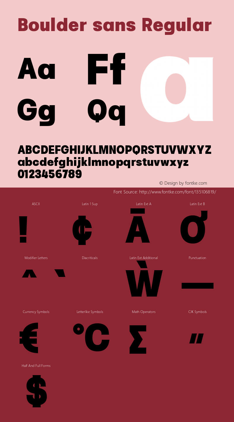 Boulder sans Version 1.000 Font Sample