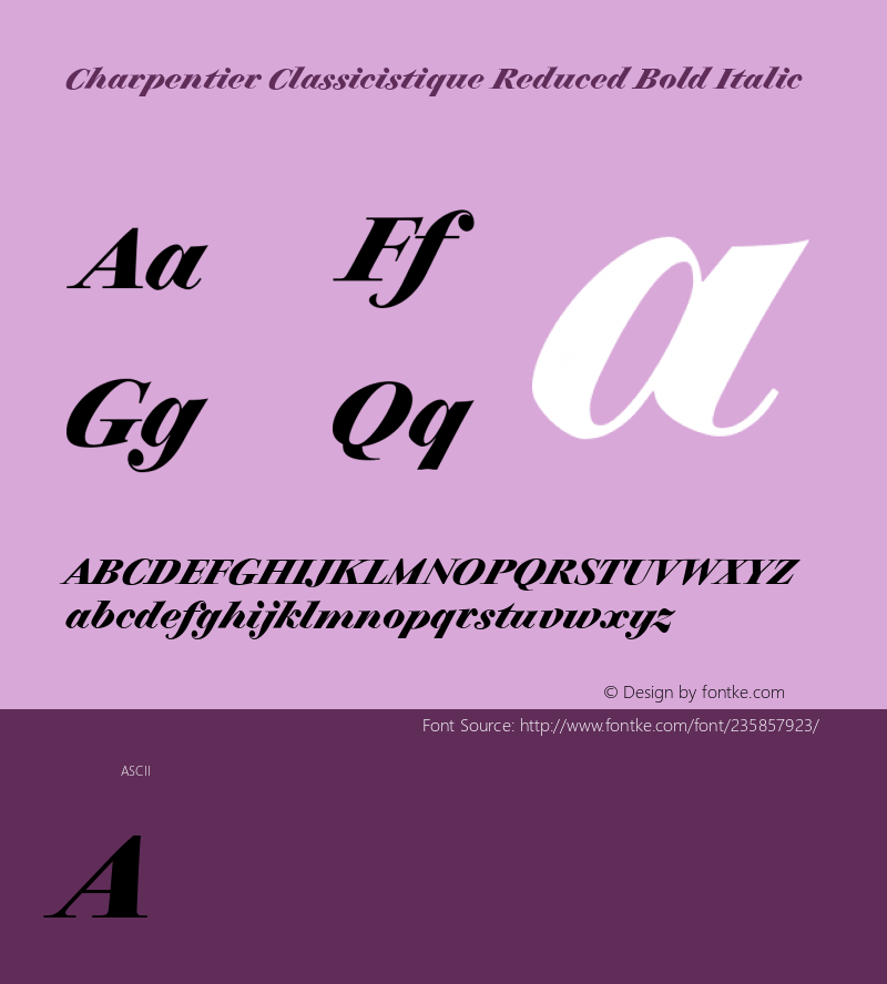 Charpentier Classicistique Reduced Bold Italic Version 1.007图片样张